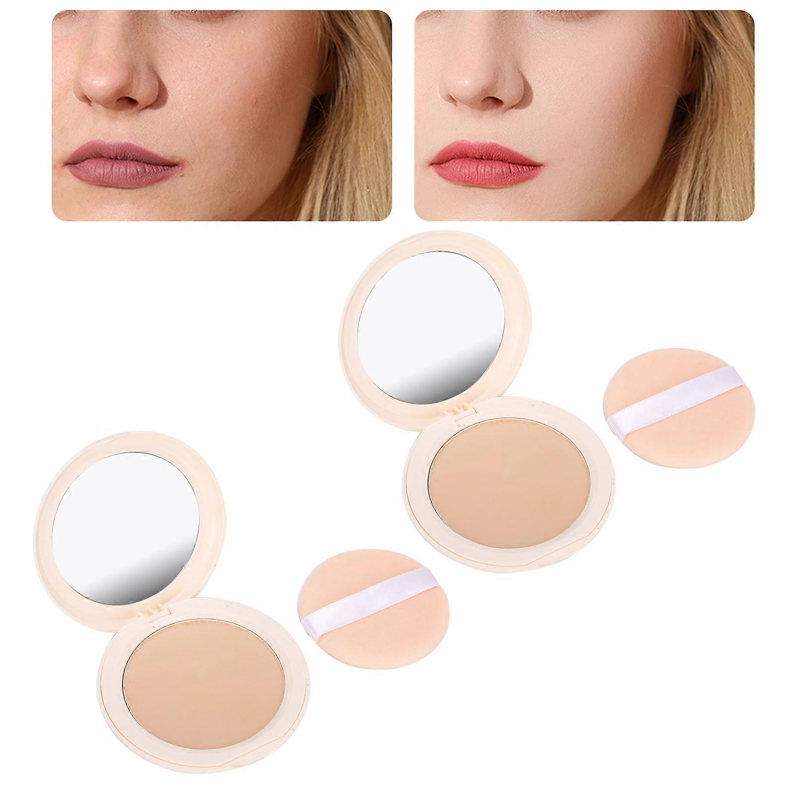 2pcs Matte Pressed Powder #2 Oil Control Waterproof Compact