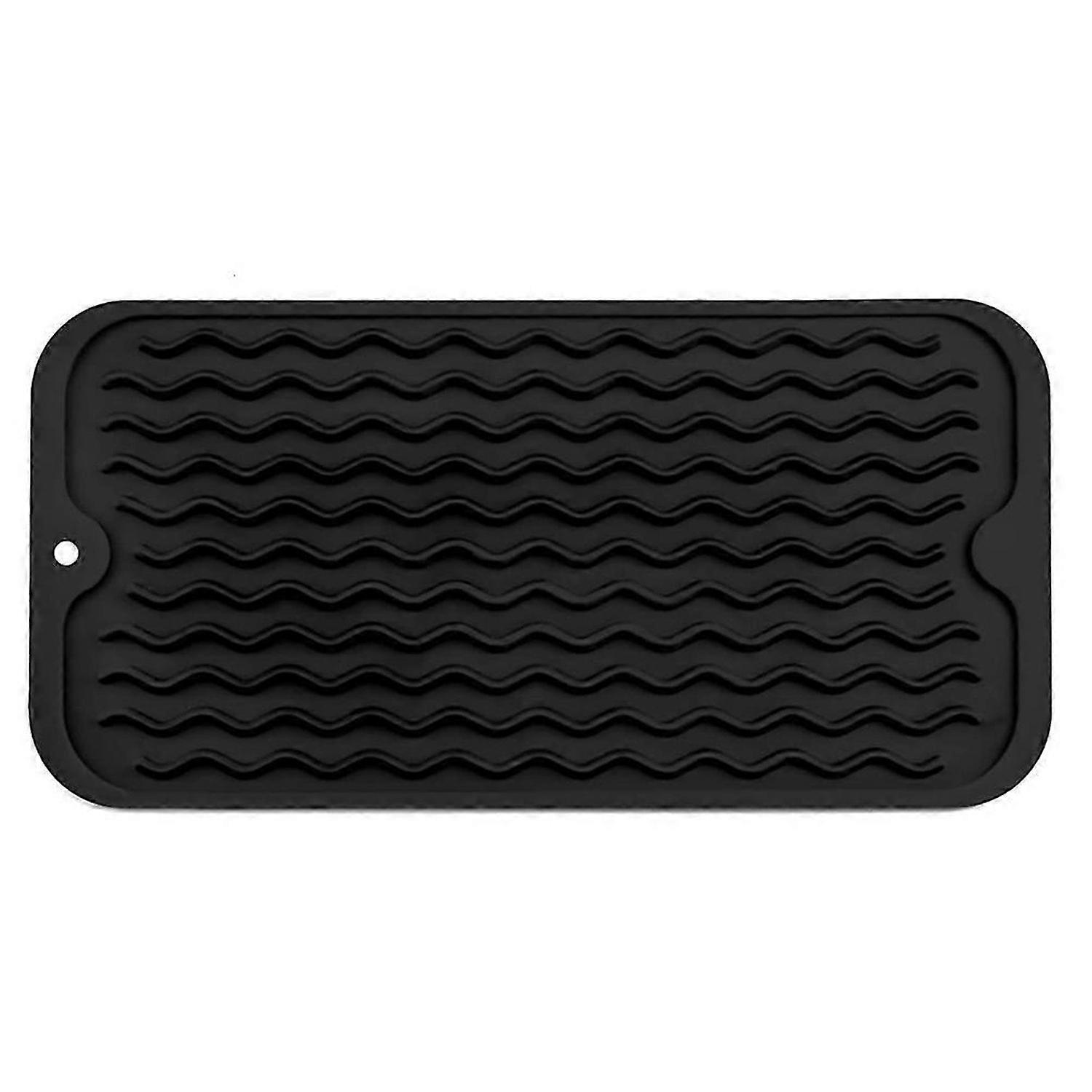 Dish Drying Mat for Multiple Usage, Silicone Mat for Kitchen Black-B