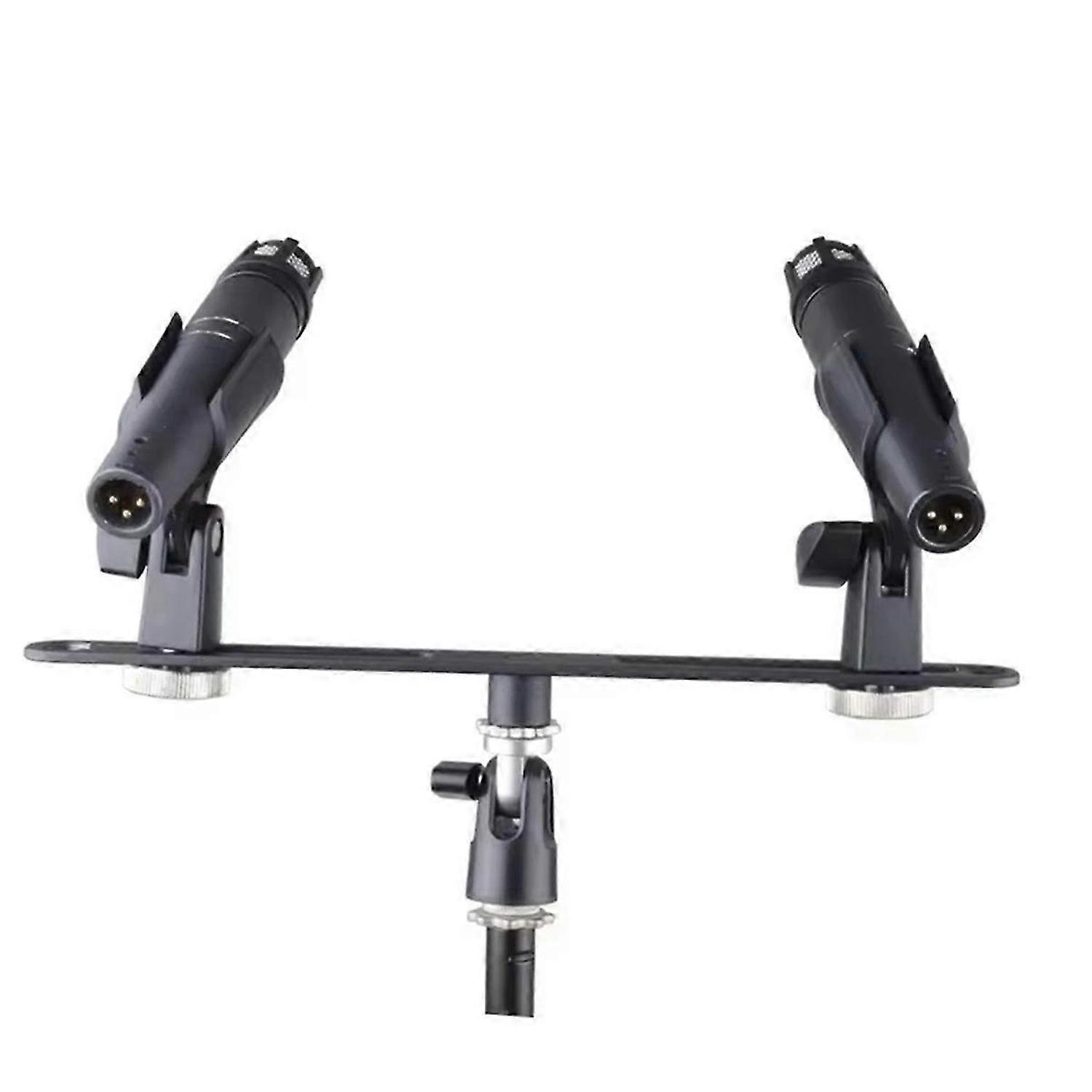 For MAS020 Double Microphone Stand Stereo Recording Dual Microphone Stand