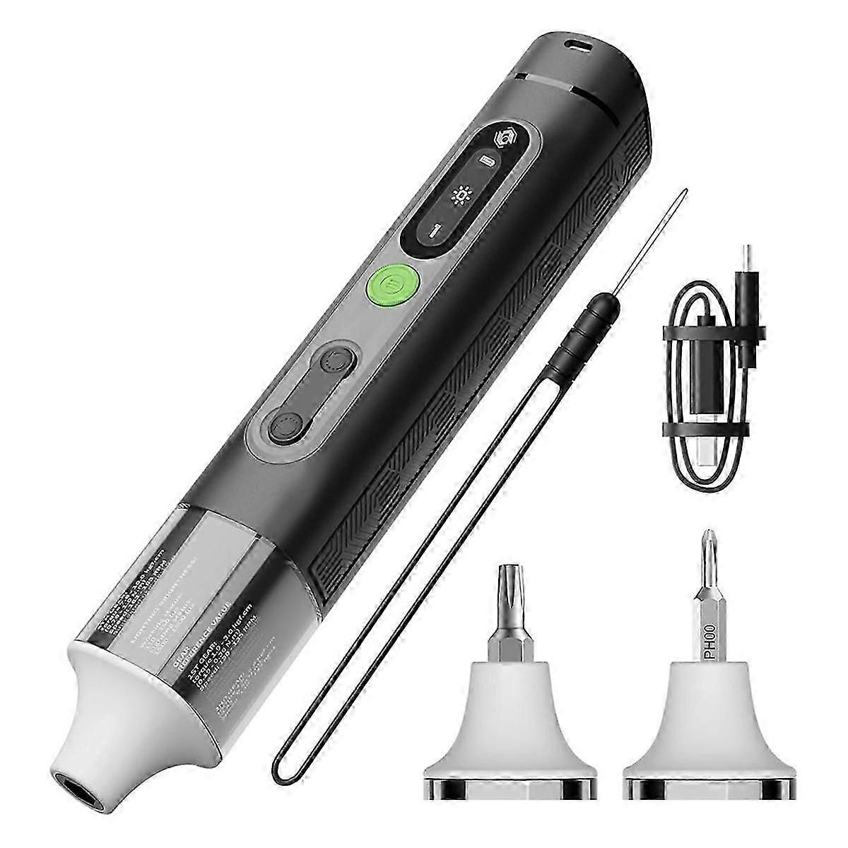 Cordless Screwdriver,Compatible With1/4in and 4mm Hex Bits,4 Torque Levels,3 Lighting Modes,1500mAh