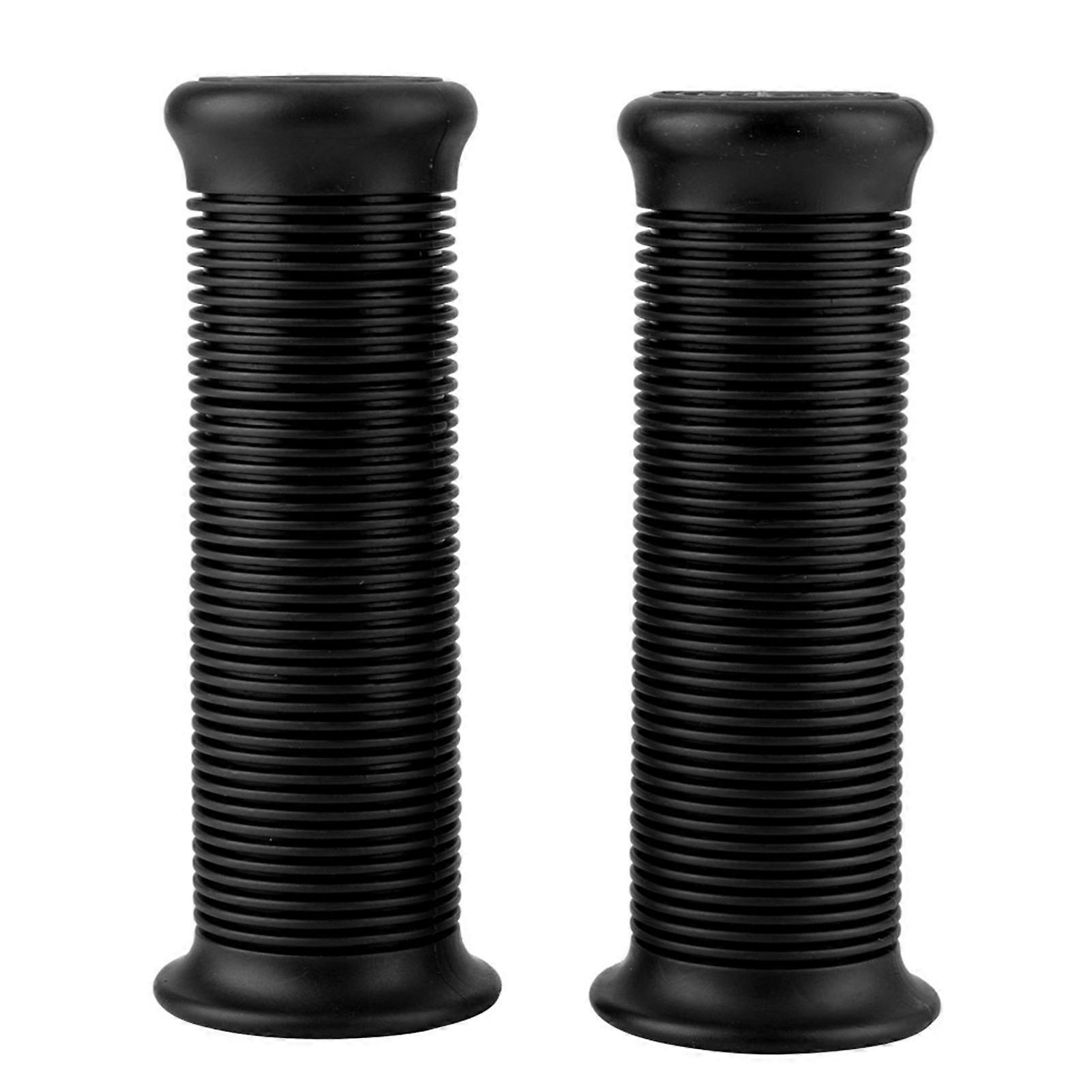 Pair of Universal Motorcycle Vintage Style TPU Handlebar Grips Black 25mm/28mm