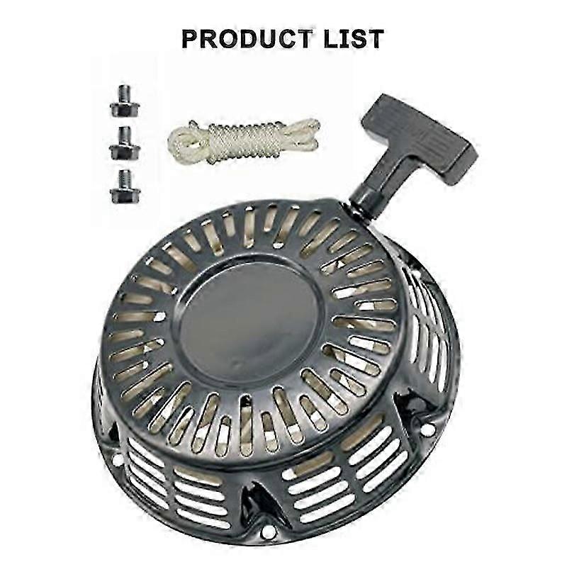 Recoil Pull Starter With Pull Cord For GX240 GX270 8HP 9HP 301 CC Black