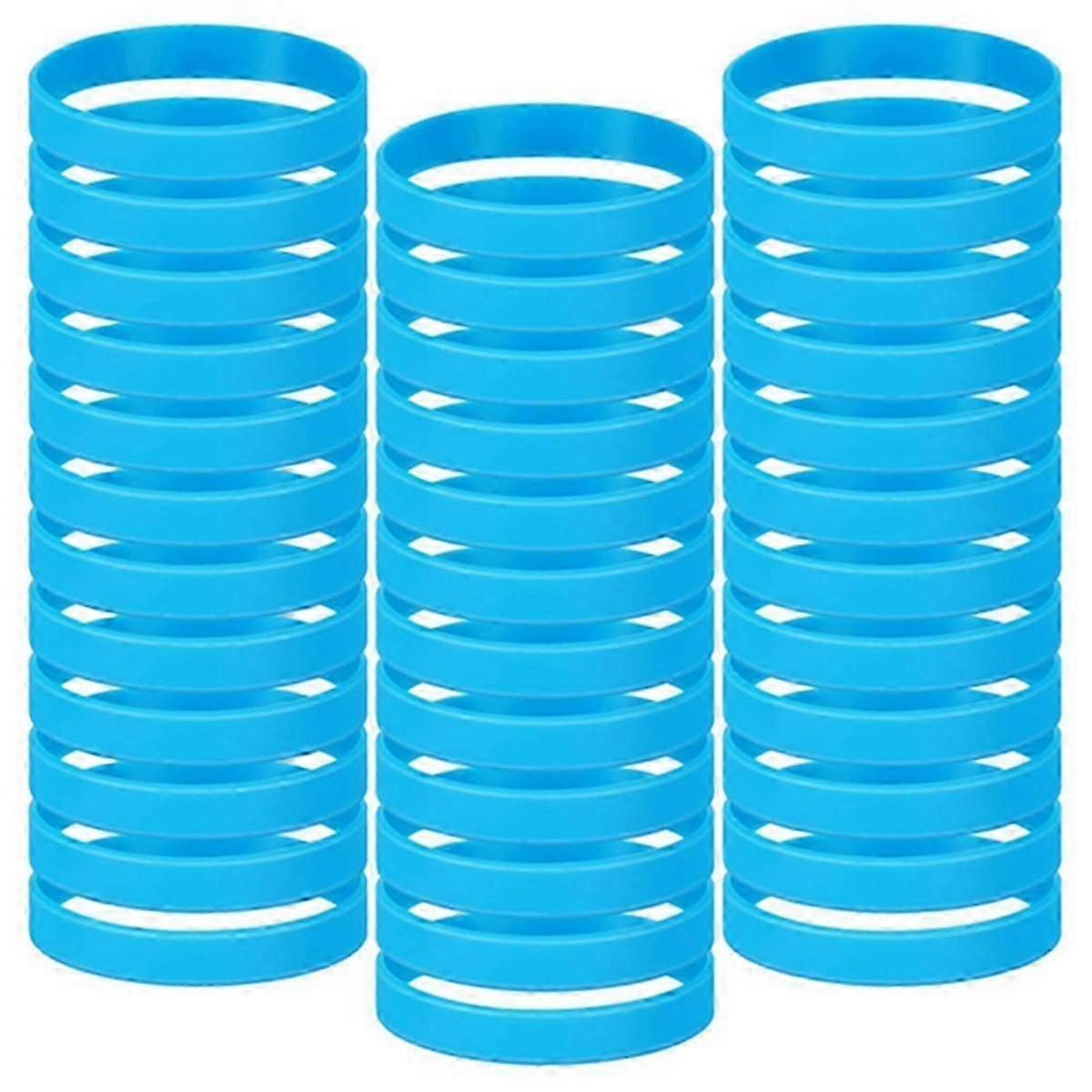 Silicone wristbands for parties - 100pcs bulk rubber bracelets in solid colors