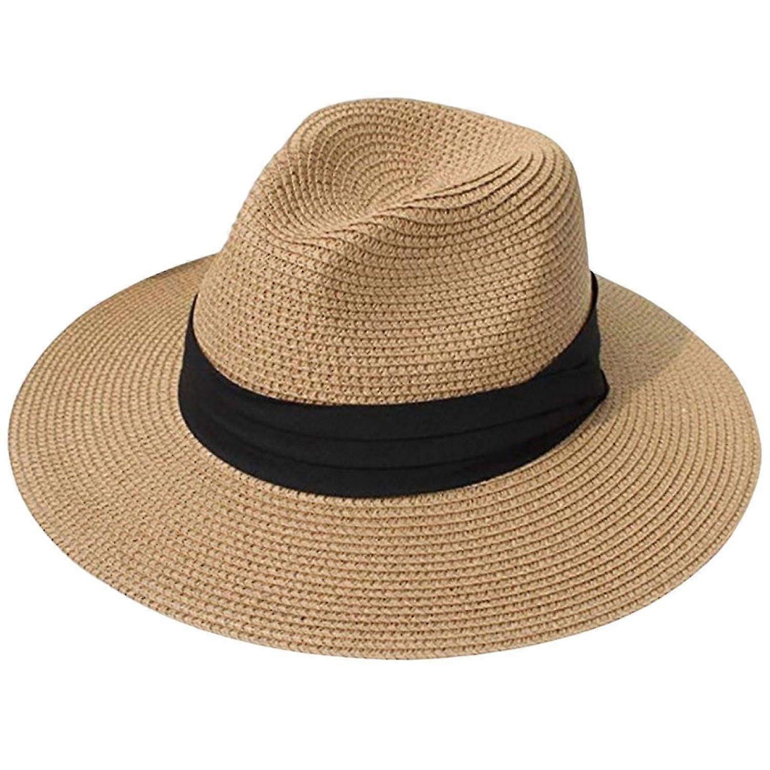 Beach Straw Hat Solid Color Wide Brim Sunshade Anti-UV Breathable Foldable Color Matching Summer