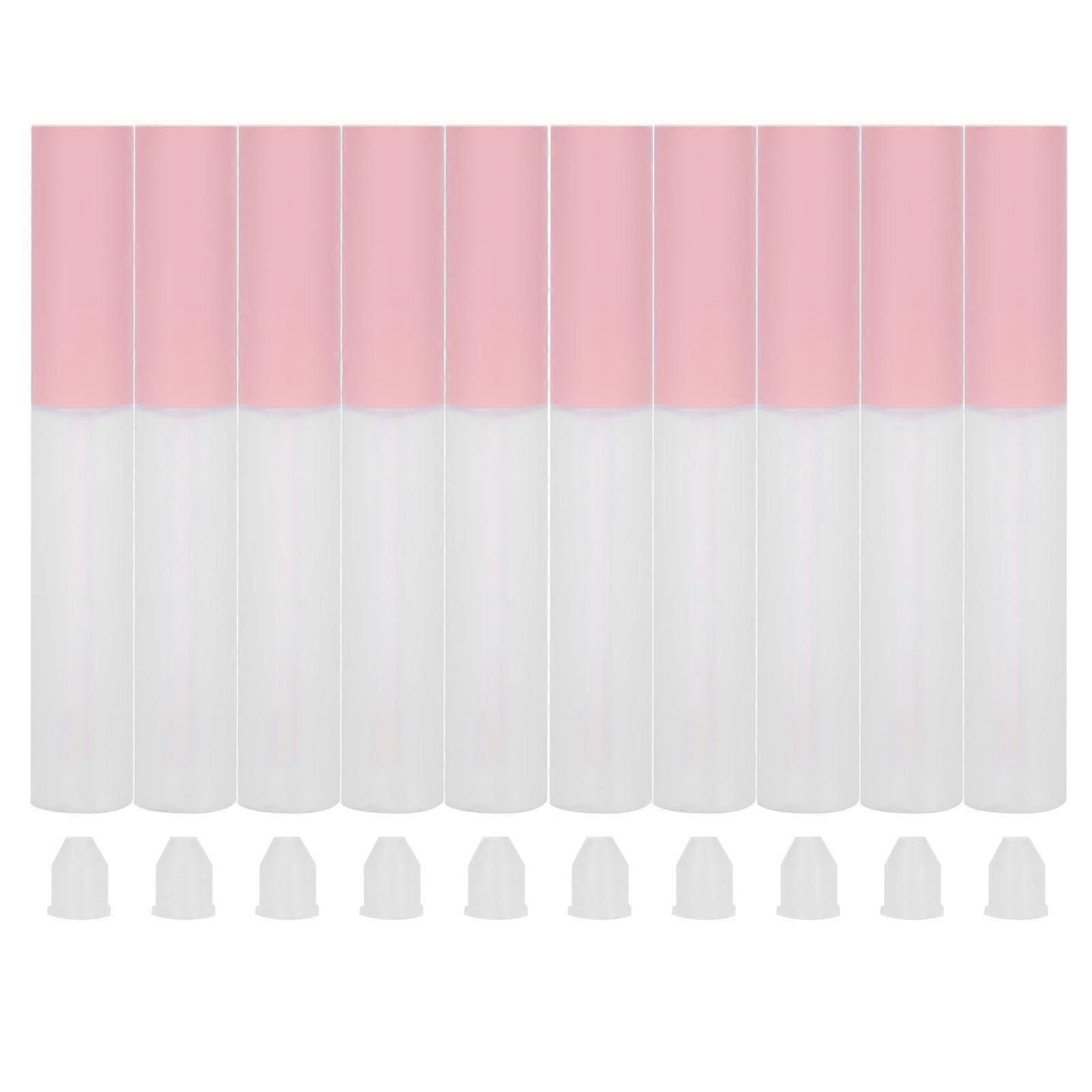 Lip Gloss Tubes Empty Lipstick Tubes Bottle Empty Refillable Cosmetics Containers (Brush SemiTransparent Bottle)