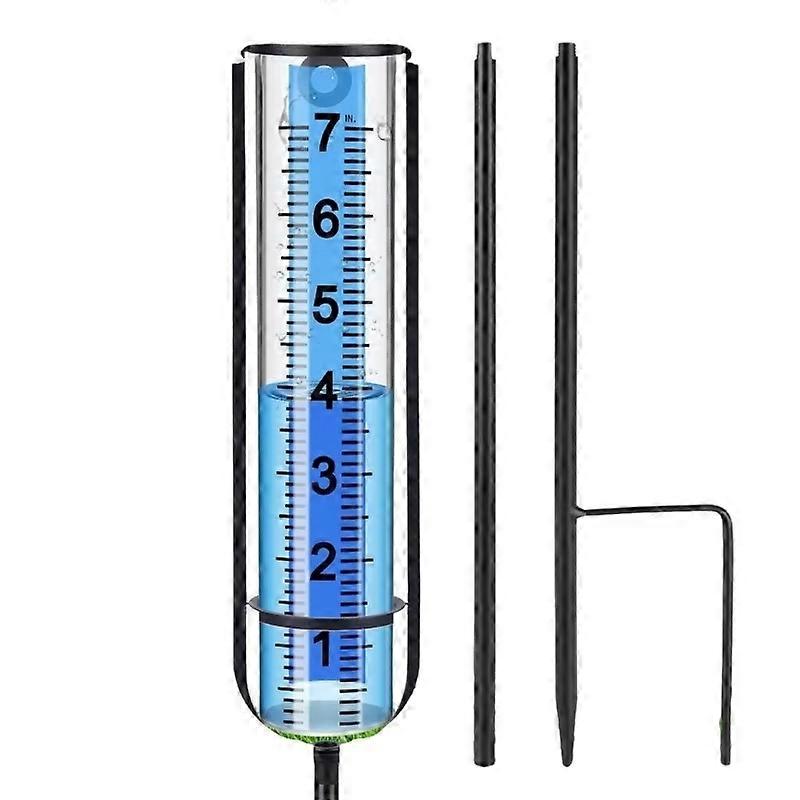 Yard rain gauge with freeze proof and rust resistant stake