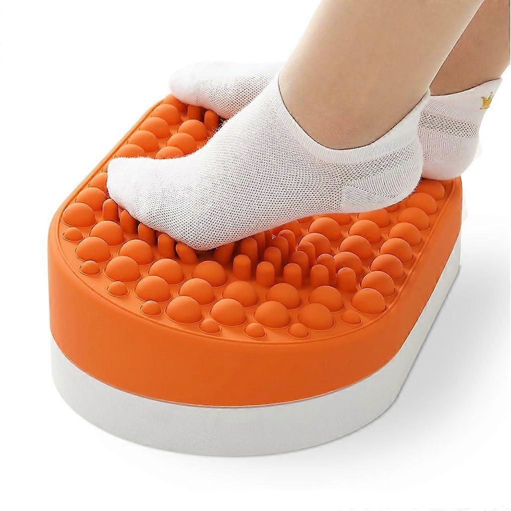 Foot Rest Under Desk With Massage Non Slip Bead For Fatigue Relief Orange 41cmx24.5cmx11.5cm