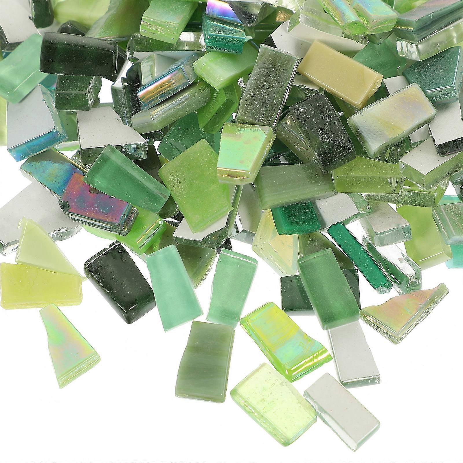 Mosaic Tiles Glass Mosaic Pieces for DIY Home Decoration 2Sets Green