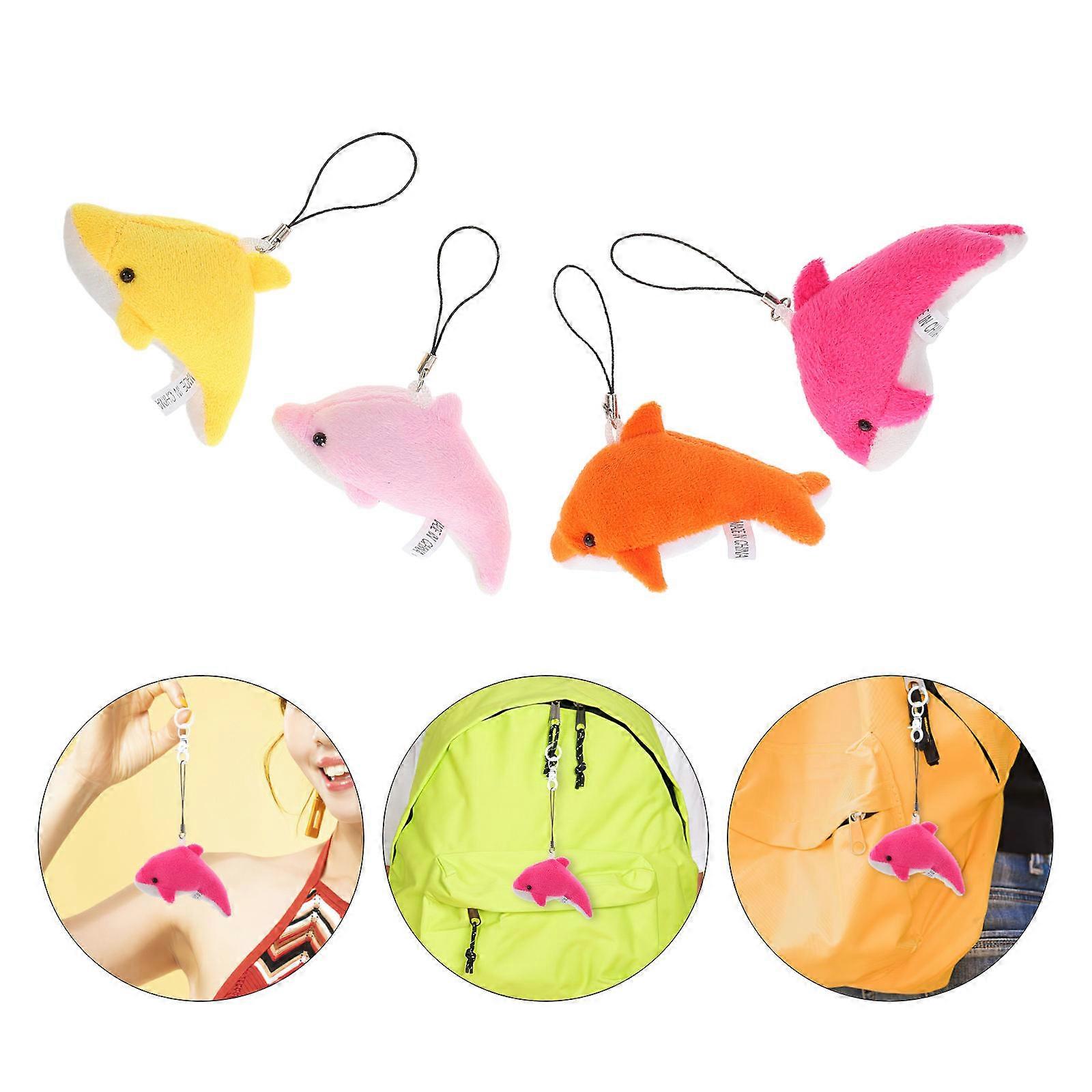 Dolphin Plush Charm for Decoration Featuring 12Pcs Cute Plush Dolphin Pendants