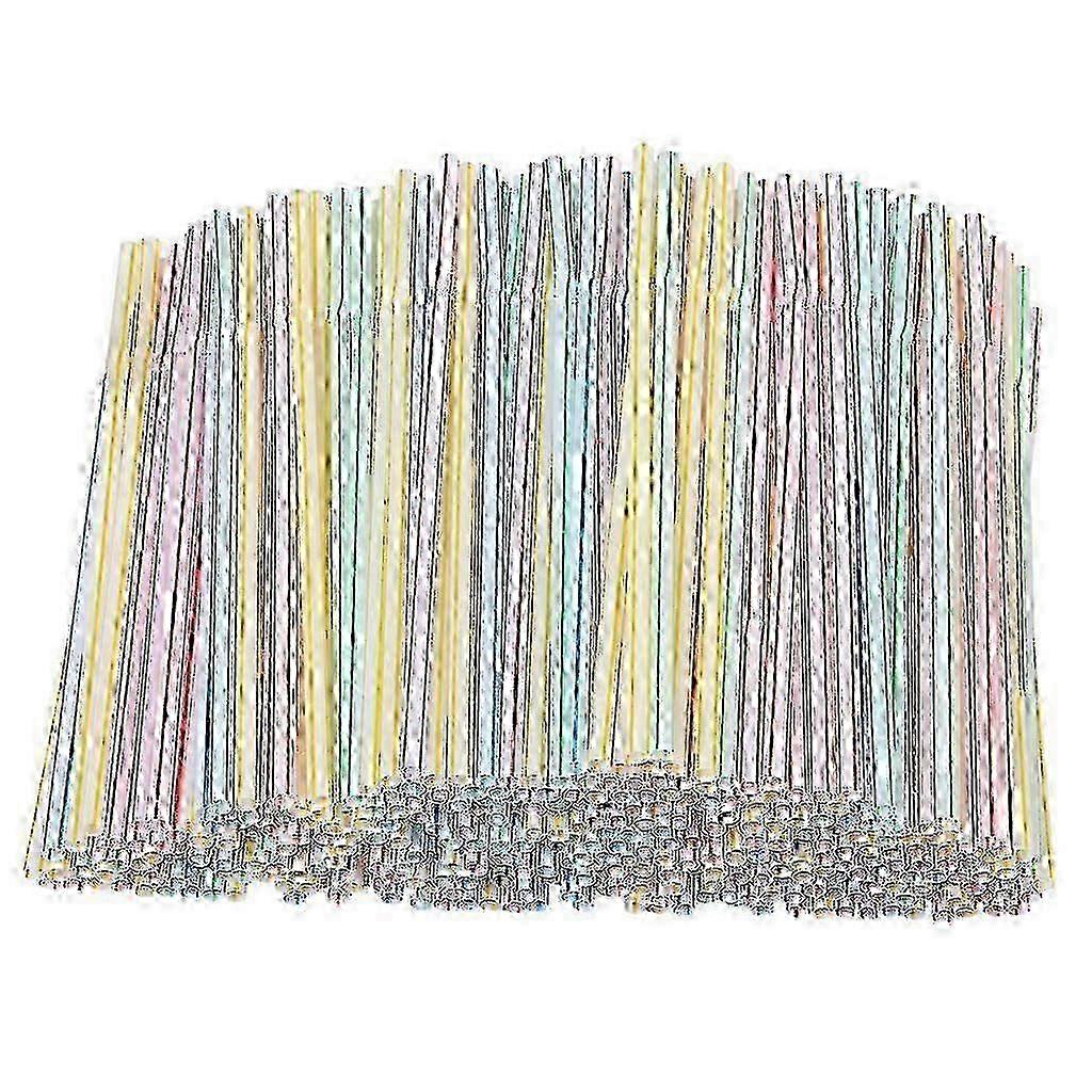 2025 300 Pieces Plastic Drinking Straws 8 Inches Long Multi-colored Striped Bedable