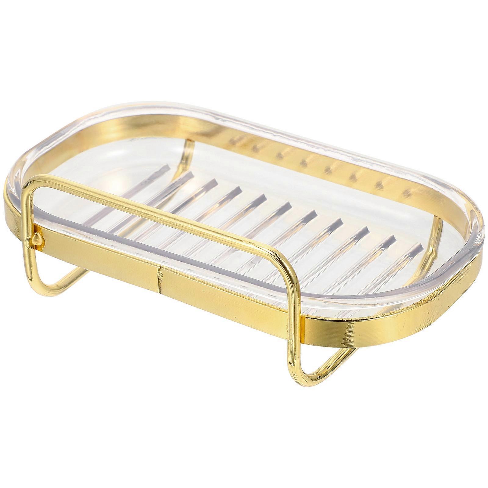Wall Soap Holder Acrylic Bar Soap Holder for Storage 4Pcs Golden Set