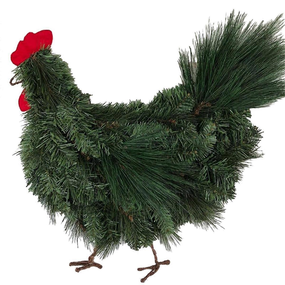Christmas Rooster Chicken Wreath Artificial Rustic Christmas Wreath