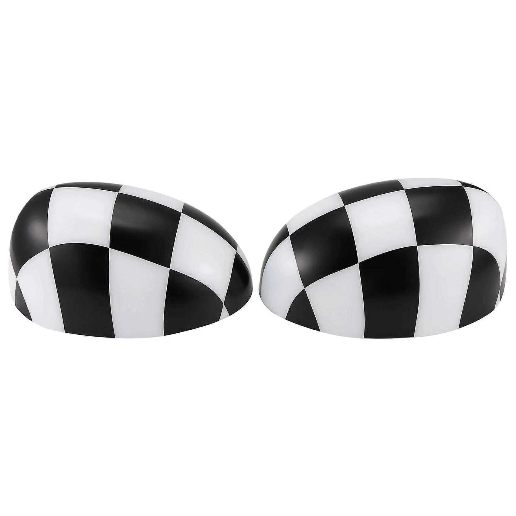 For Mini RHD Rearview Mirror Reversing Mirror Cover Black-White