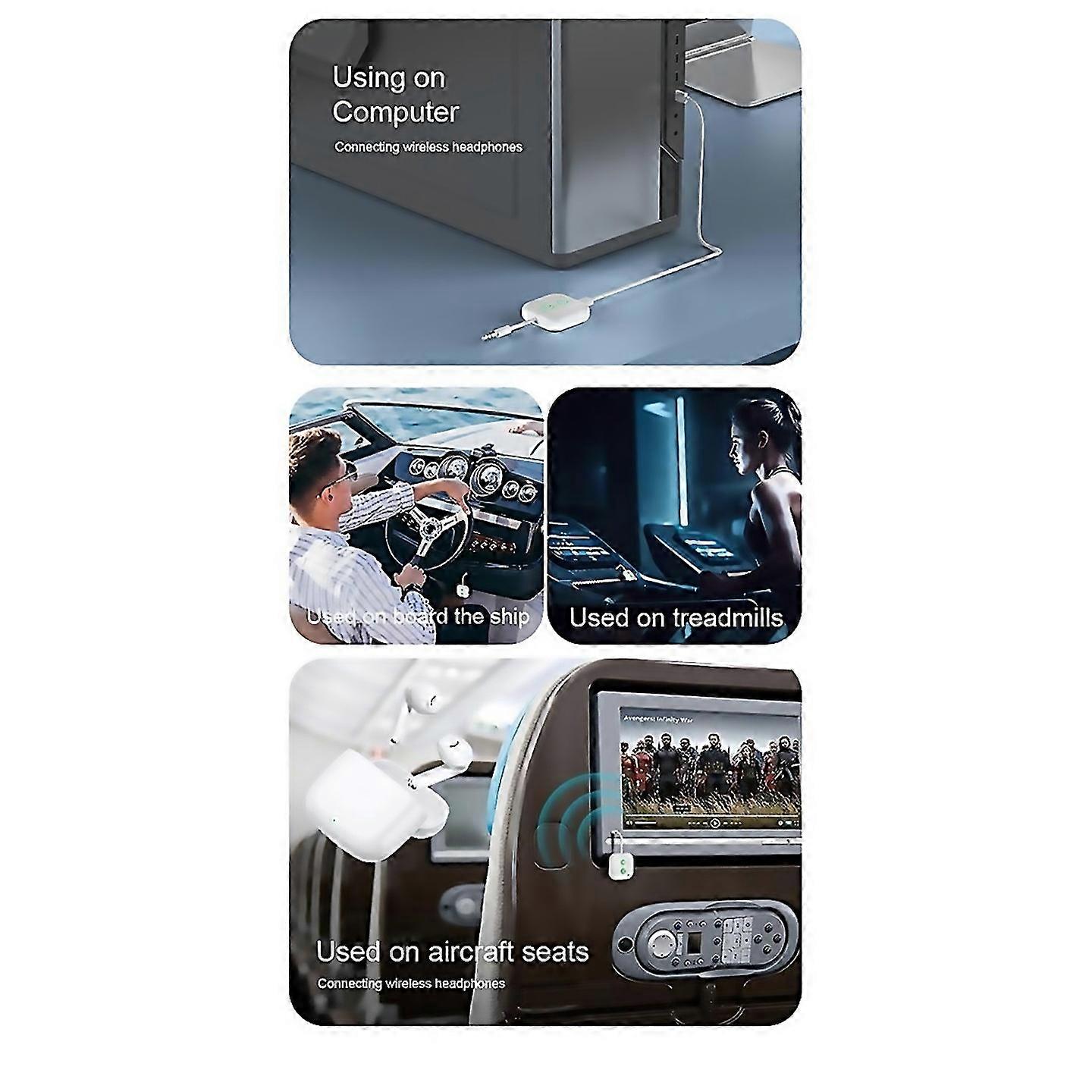 For Portable Bluetooth 53 Audio Adapter Hifi Stereo With Mic 2