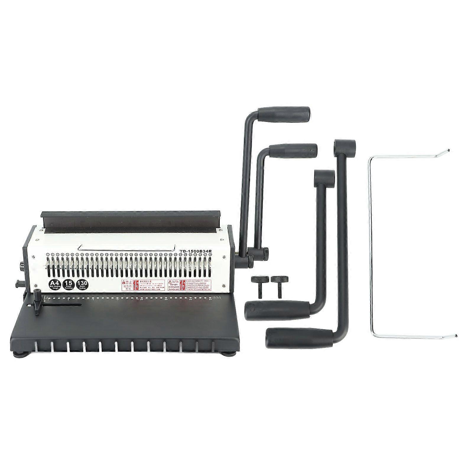 Binding Machine 3:1 Pitch Spiral Binder 34 Holes 2 Coil Punching Machine for A4 A5 Letter Size Round Holes