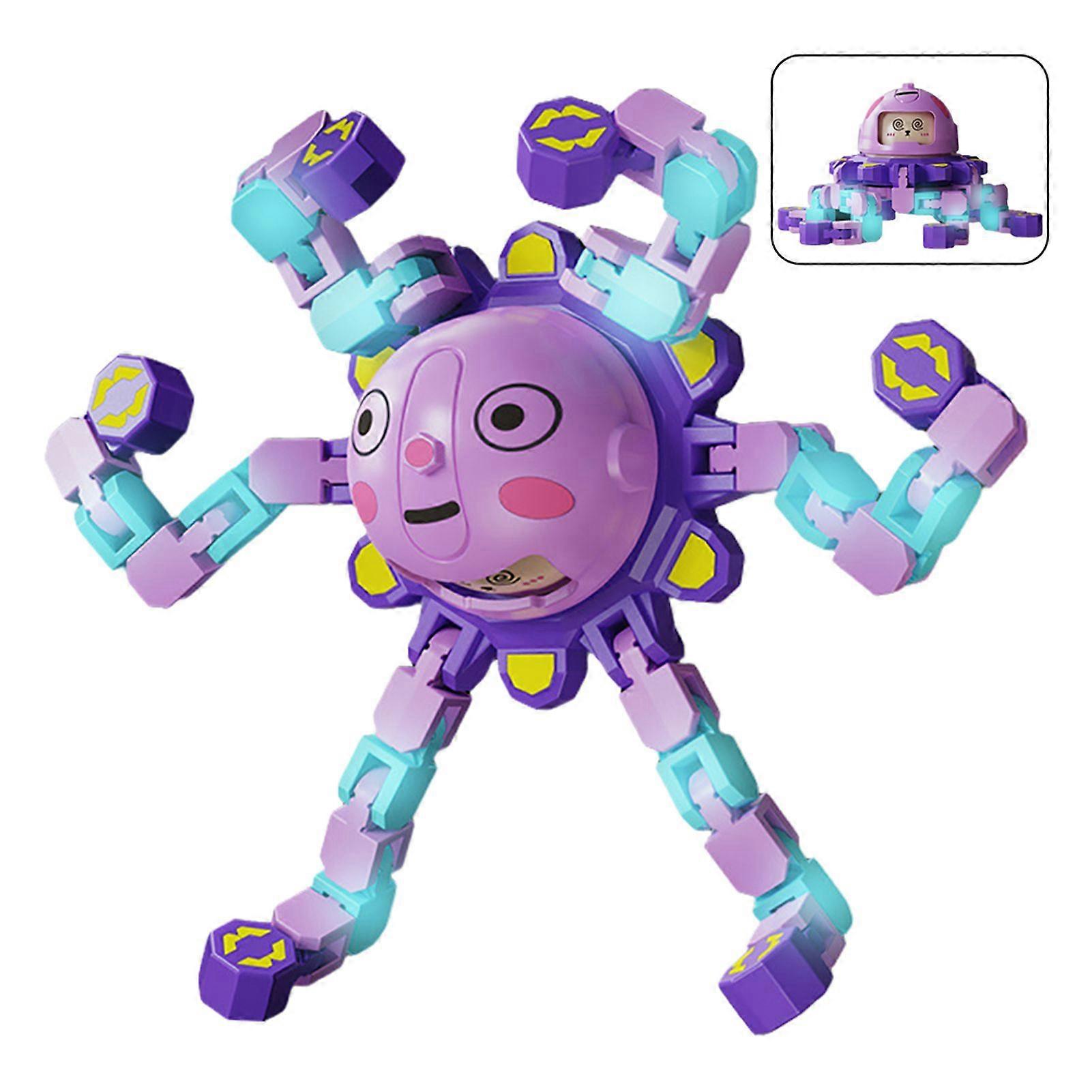 Luminous Face Changing Stress Relief Gyro Toy with LED Effects for Anxiety Relief and Playtime Fun