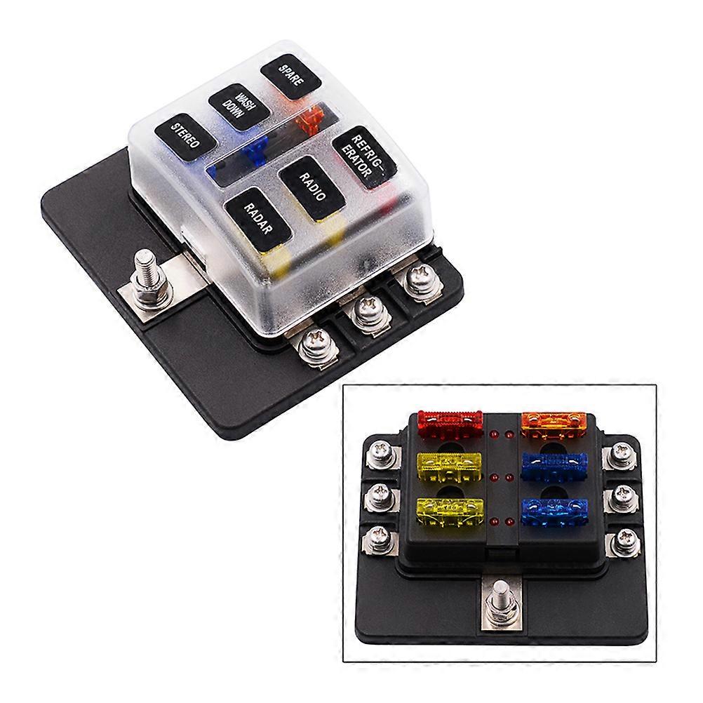 Rv Fuse Box Seat for Car with 6 Way Terminal and 1 Input Design