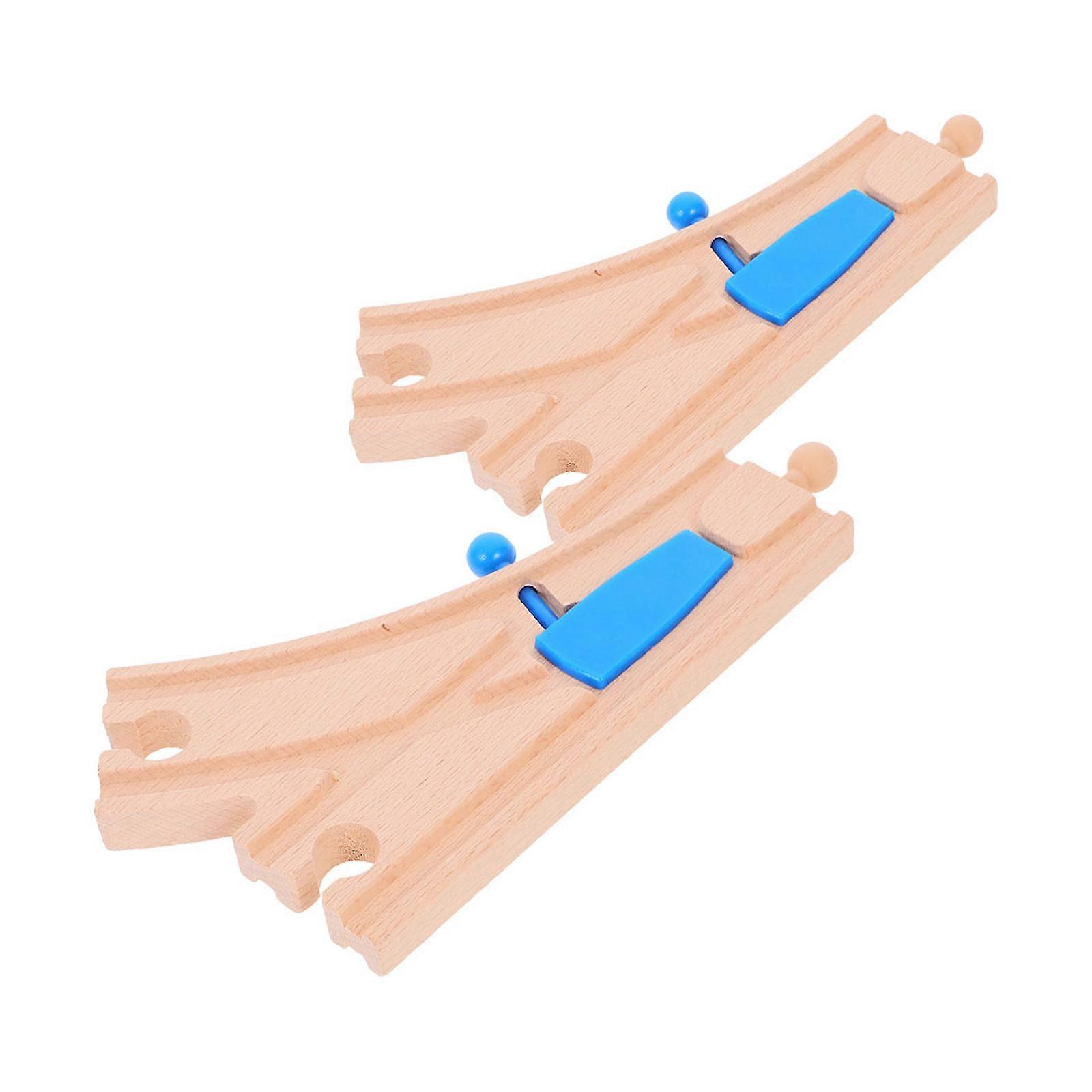 Track Wooden Train Track Intersections for Toy 2Pcs Parts