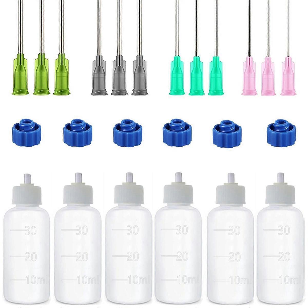 6Pcs Glue Applicator Bottles, 30ml Plastic Squeezable Dropper Bottles