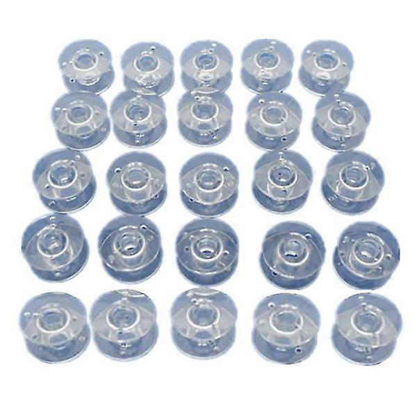 25pcs 2.1cm Clear Plastic Domestic Sewing Machine Bobbins