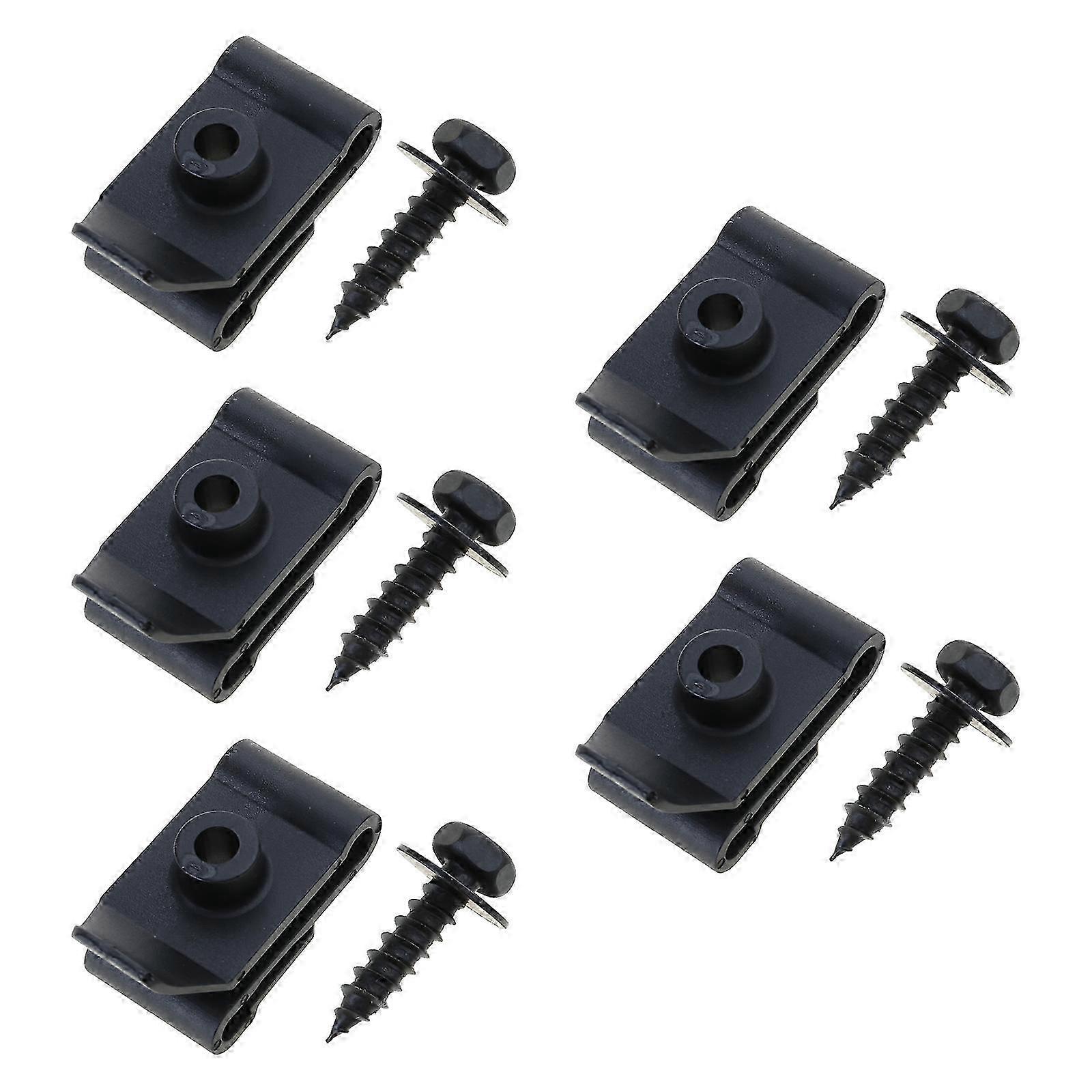 5/10Pcs Car U-Type Screw Base Fastener Clips, License Plate Screw Base Nut Mounting Clip Rivets for Engine Fenders Bumper1 set of 5 SZRH BF