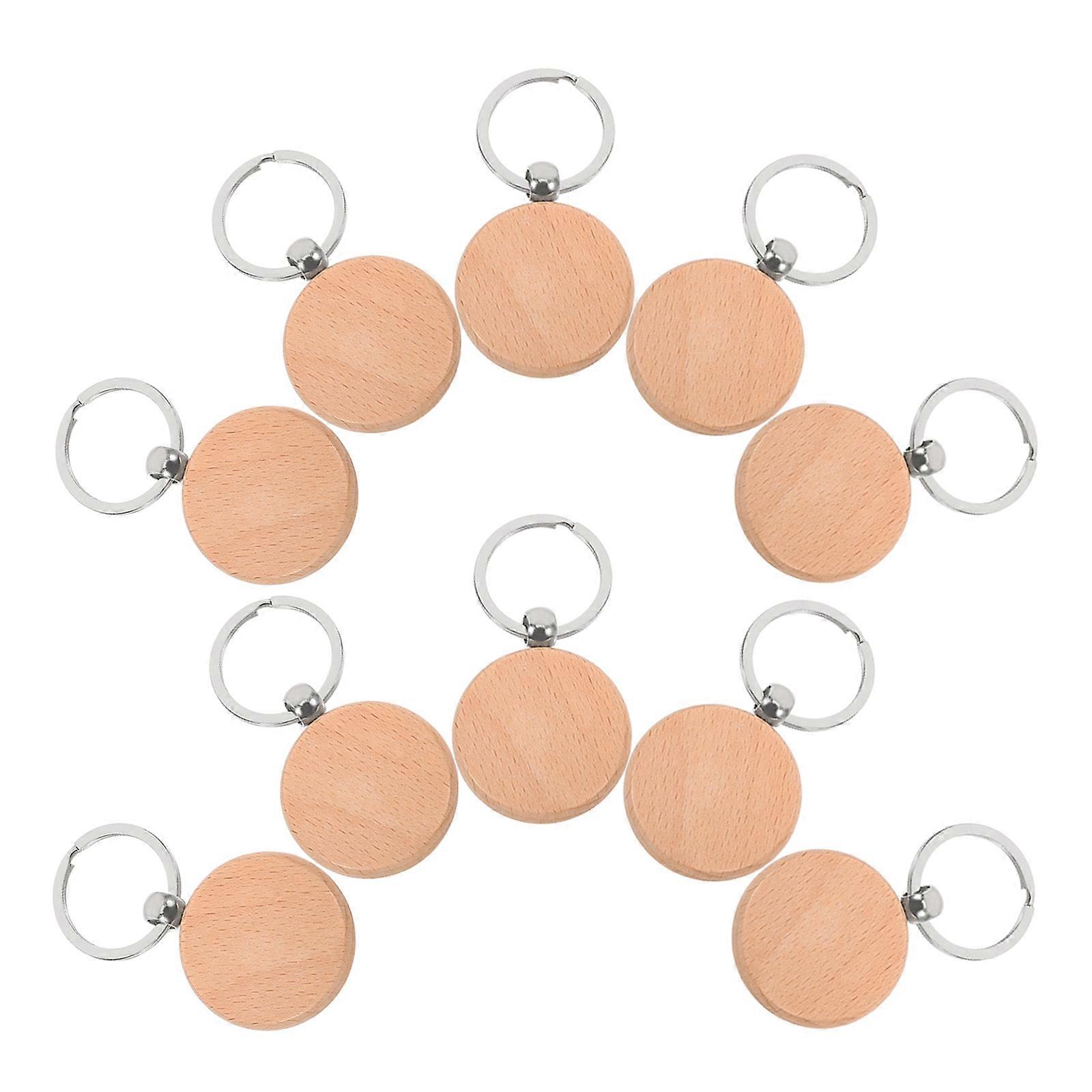 Wood Key Chains Wooden Key Holder for DIY Projects 30Pcs