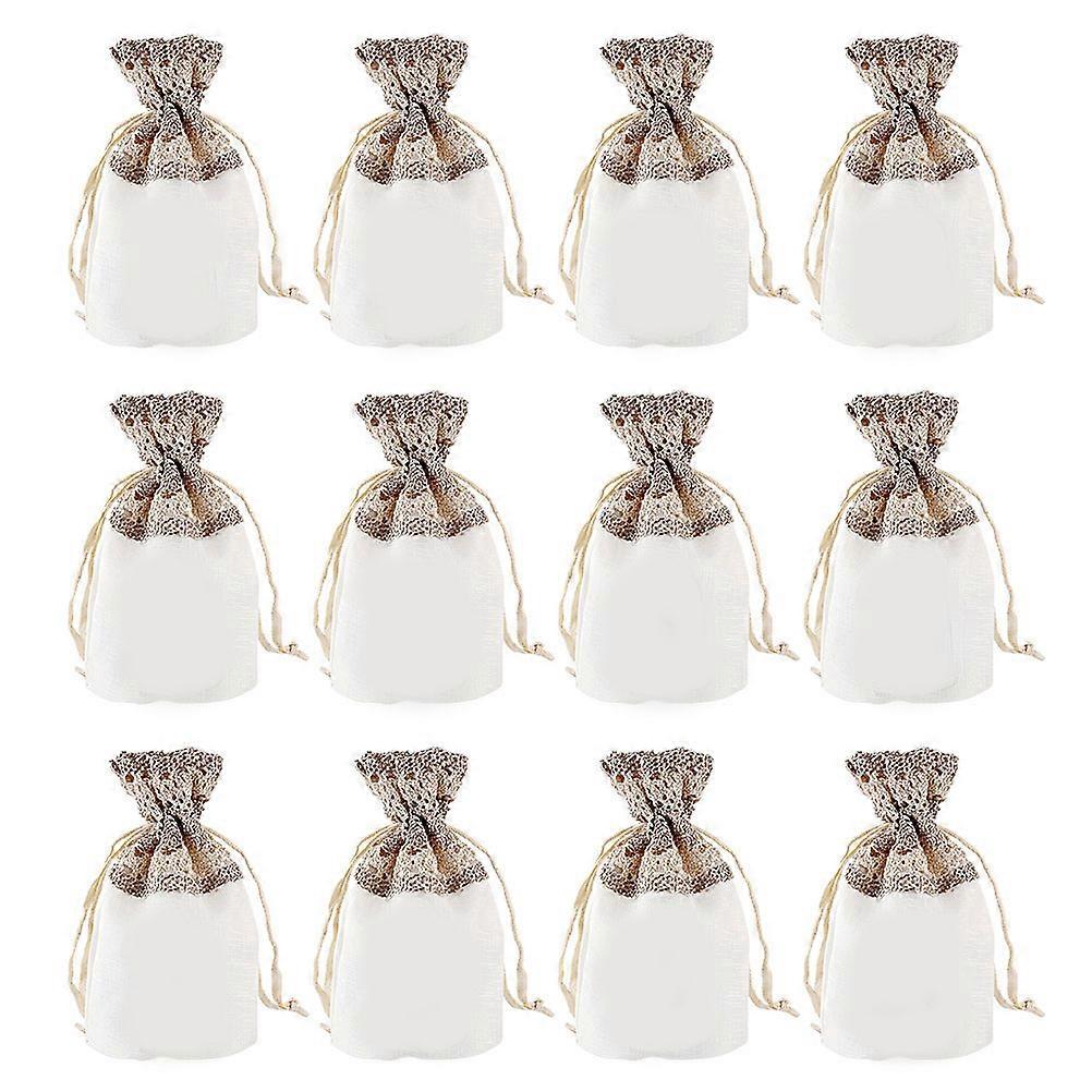 Jewelry Drawstring Bags for Storage Use 24Pcs White Drawstring Pockets
