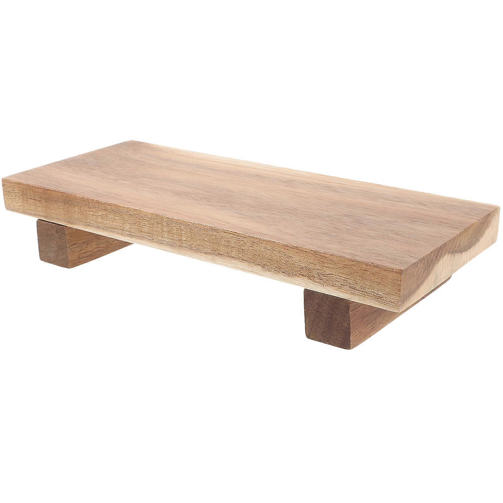 2Pcs Wooden Tray Display Stand For Kitchen Modern Wood Riser Suitable For Home Use