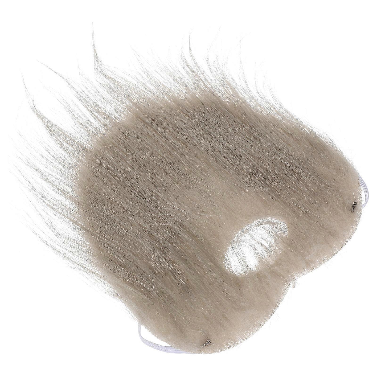 Realistic Fake Beard Artificial Mustache for Party Decoration 4Pcs Grey Cloth