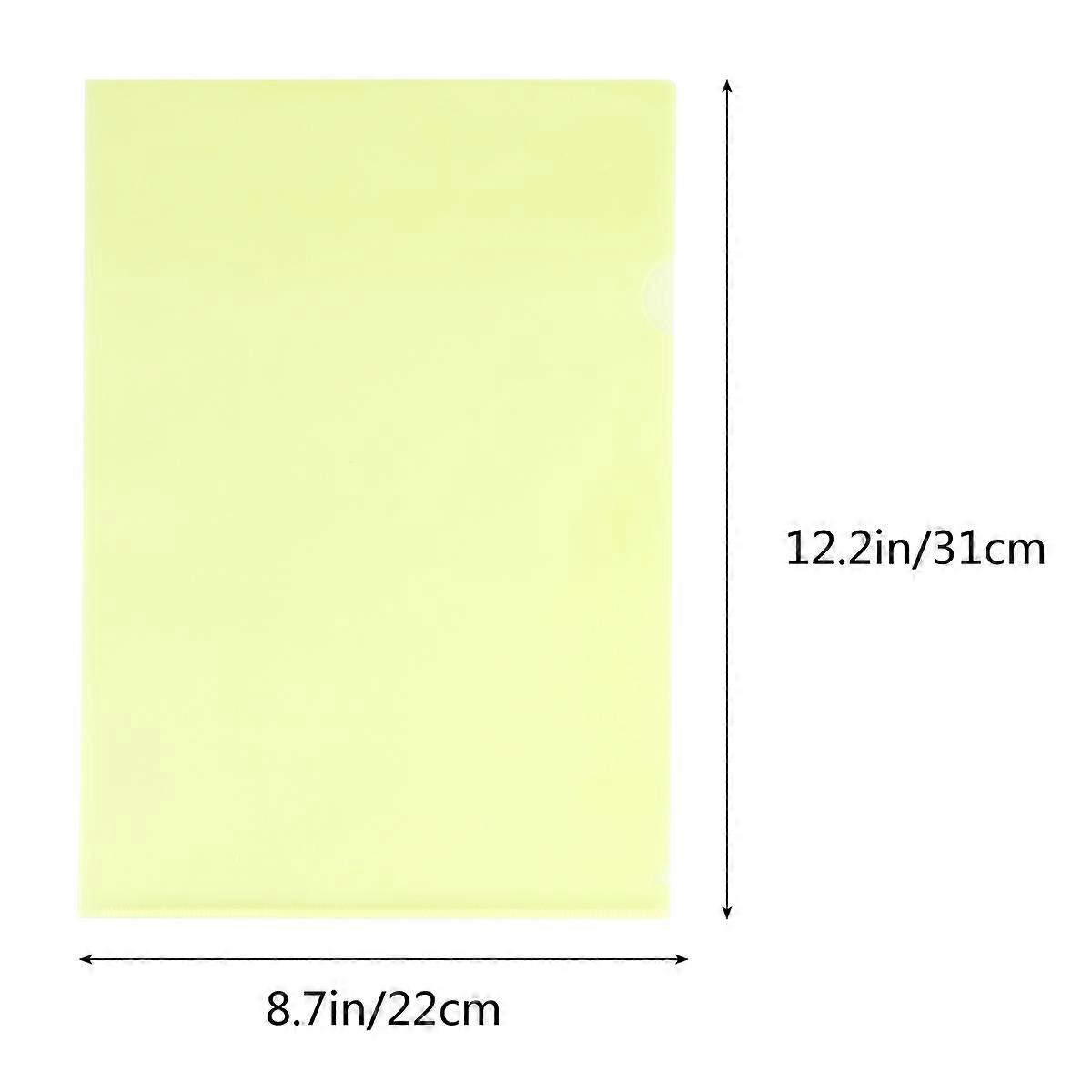 L File Folder Transparent Folder for Organizing Files 30Pcs Yellow A4 Stationery
