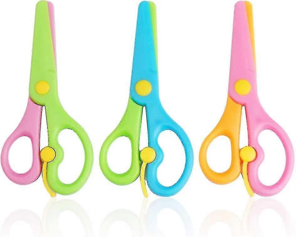 2025 3 Pcs Plastic Safety Scissors, Children Training Scissors Pre-schoo...
