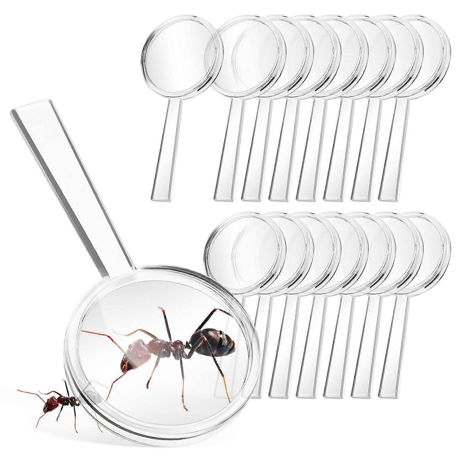 8x Handheld Magnifier for Reading Silver Magnifying Glasses 64Pcs Set