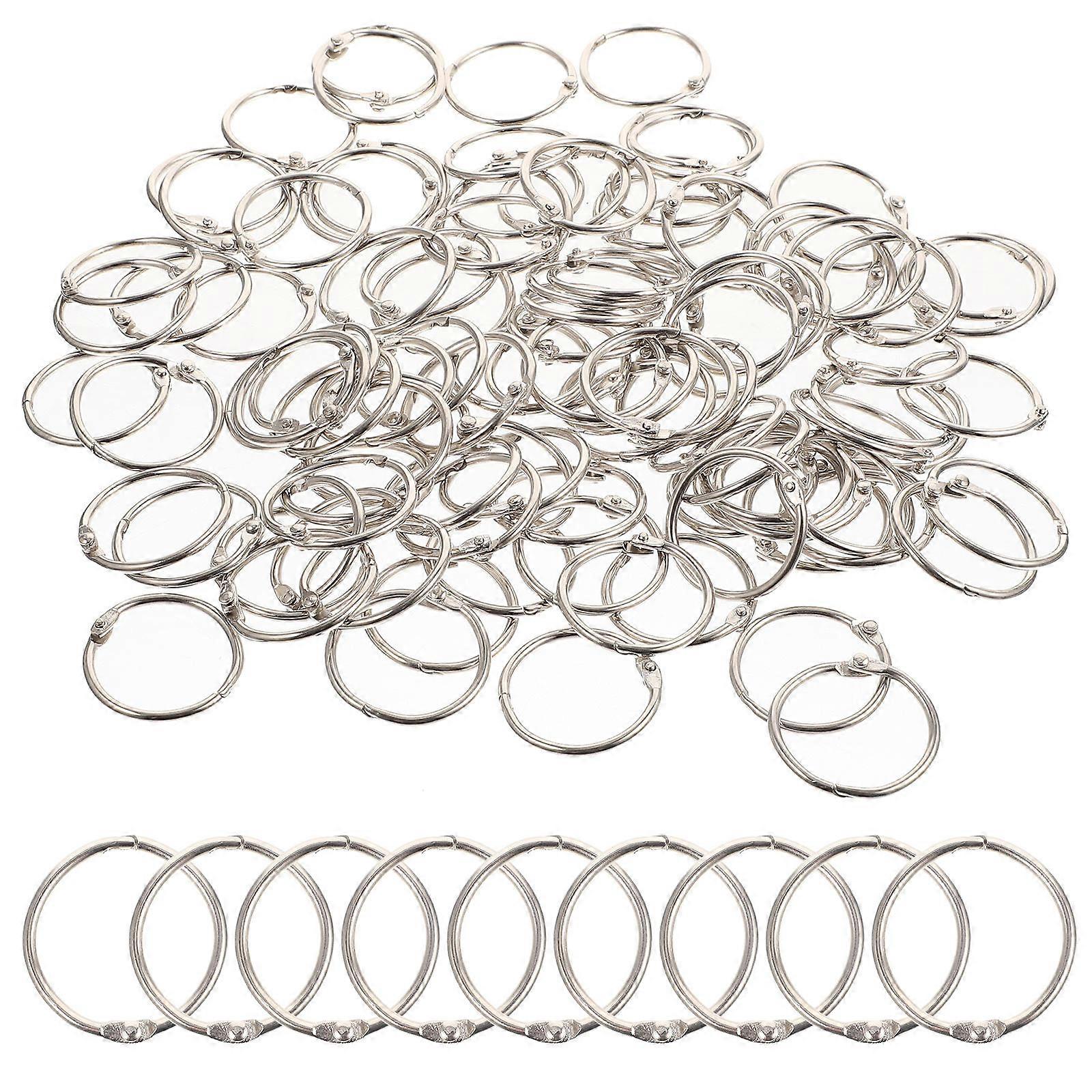 Multi-Function Book Ring Binder Rings for Keys and Documents 200Pcs Silver
