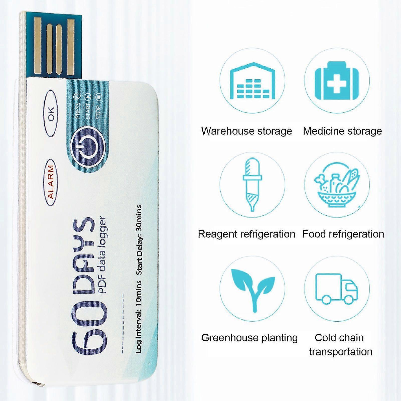 USB Temperature Data Recorder 10000 Groups Storage High Accuracy Disposable Portable Temperature Logger