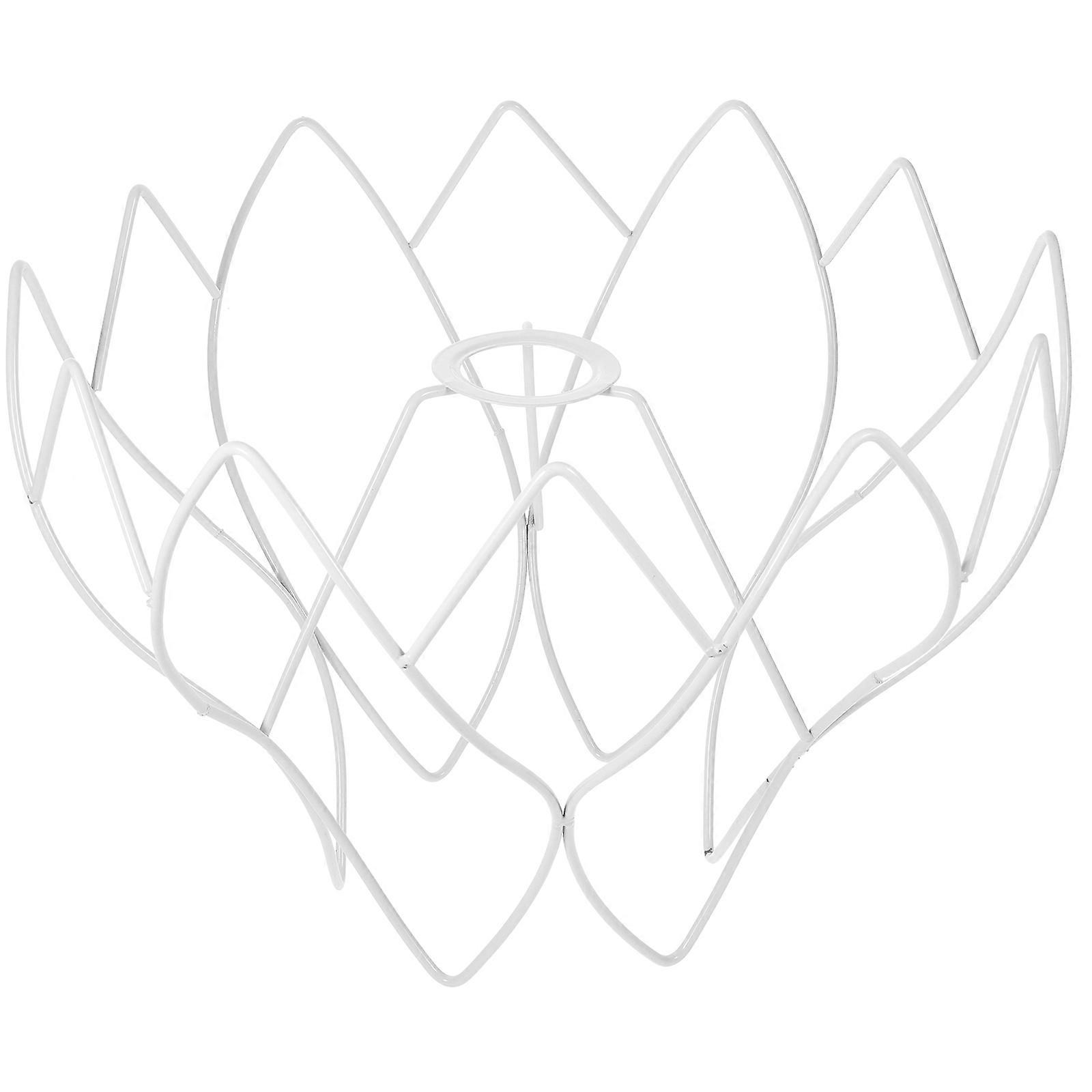 DIY Metal Lampshade Frame for Light Use White Table Lamp Wire Holder