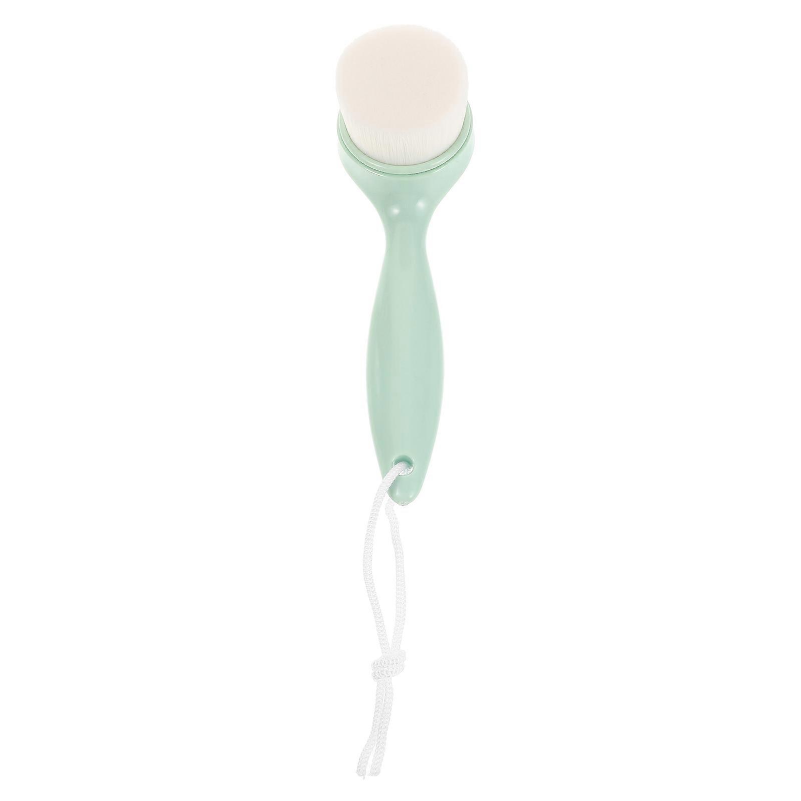 Face Cleansing Brush 3Pcs Soft Brush For Skincare Routine Ergonomic Design Green Long Handle For Gentle Face Exfoliation