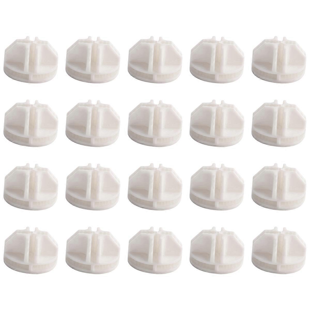 20 stk Grid Cube Connector ABS-kontakter for trådhyller (hvit)