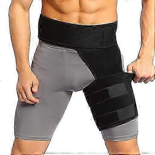 Hip Groin Support Adjustable Neoprene Compression Wrap for Pulled Groin Thigh Hamstring Quad Pain Relief Recovery for Hip Joint Injury Sciatic Nerve
