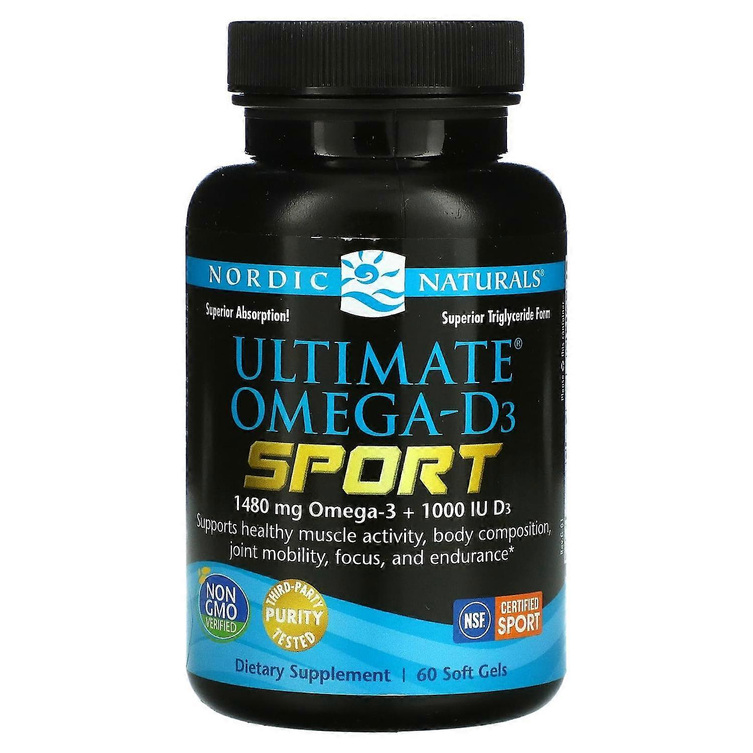 Nordic Naturals, Ultimate Omega-D3 Sport, 60 Soft Gels