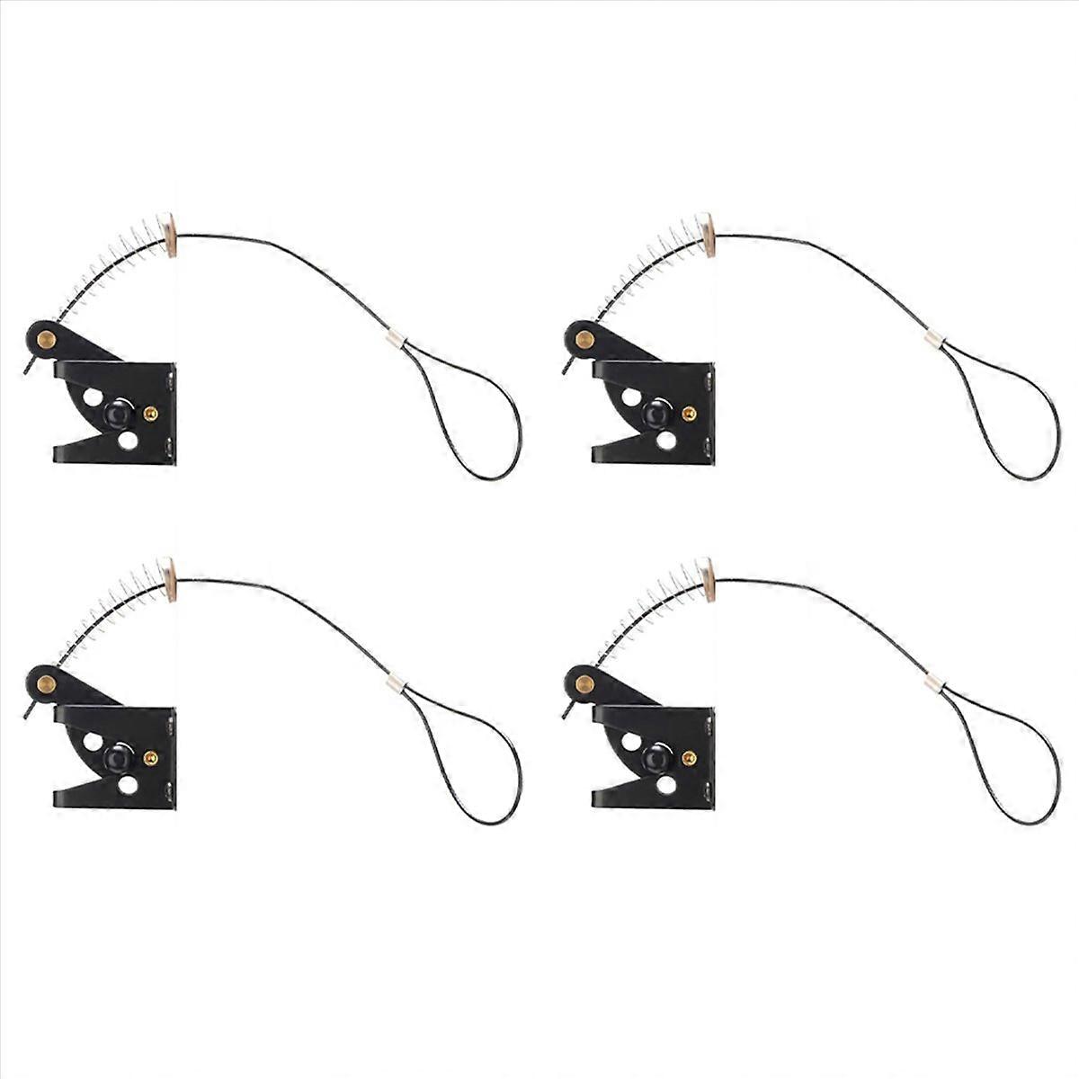 4X Self Locking Gate Latch for Wooden Fence Heavy Duty, Steel Spring Cable Pull String Gate Hardware