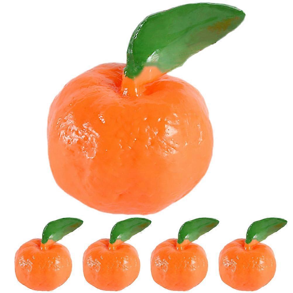 Artificial Oranges 5Pcs Orange PVC Realistic Fruit Model for Decoration Portable