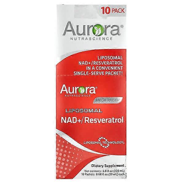 Aurora Nutrascience, Mega-Pack+ÃÂÃÂ®, Liposomal NAD +/ Resveratrol, 10 Packets, 0.68 fl oz (20 ml) Each