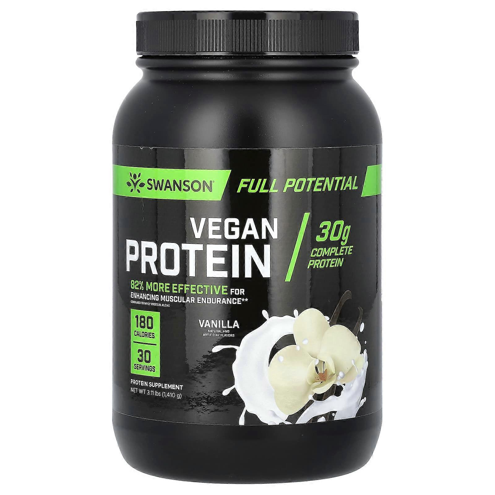 Vegan Protein, Vanilla, 3.11 lbs (1,410 g)