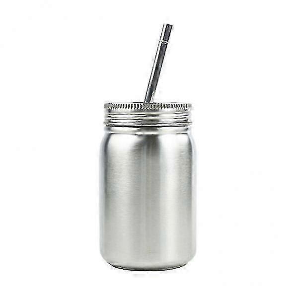 2x Stainless Jar with w Drinking Glass Lid