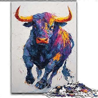 Rompecabezas de vaca para adultos, decoración artística de pared y regalo de cumpleaños para amigos y para la oficina en casa - PT 1486