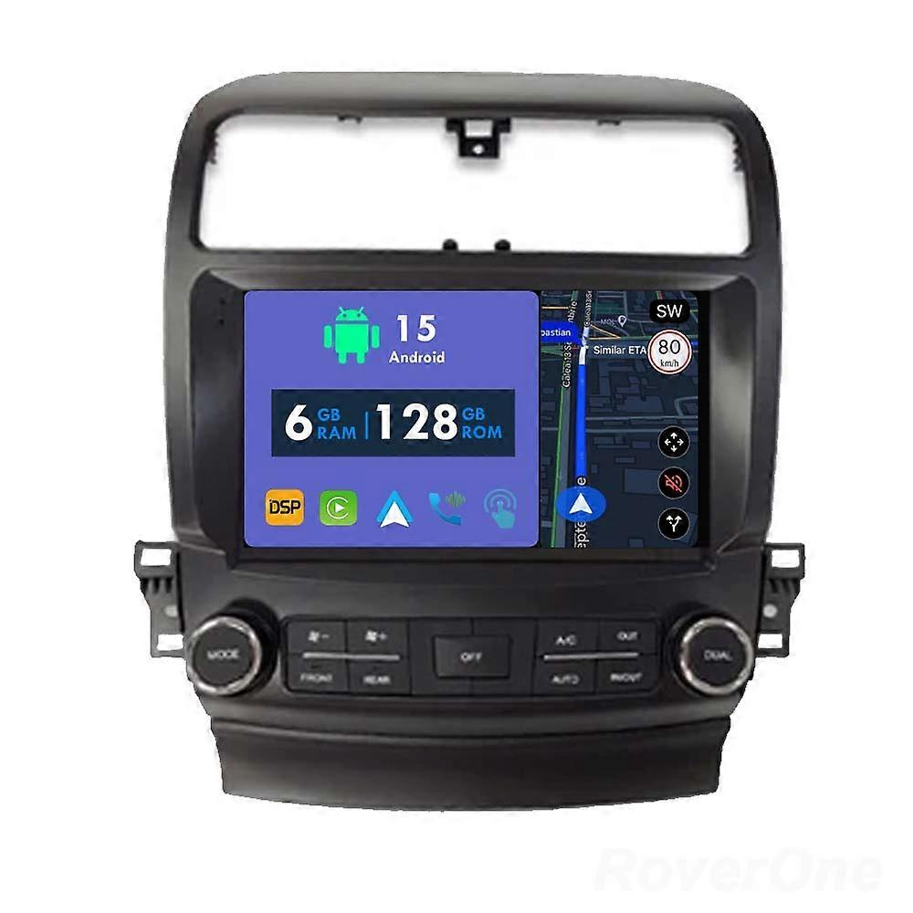 Car Radio 6G+128G CarPlay GPS Navigation Head Unit for Honda Inspire 4 2003-2007 Acura TSX 2003-2008 Android Auto Bluetooth Stereo Touch Screen
