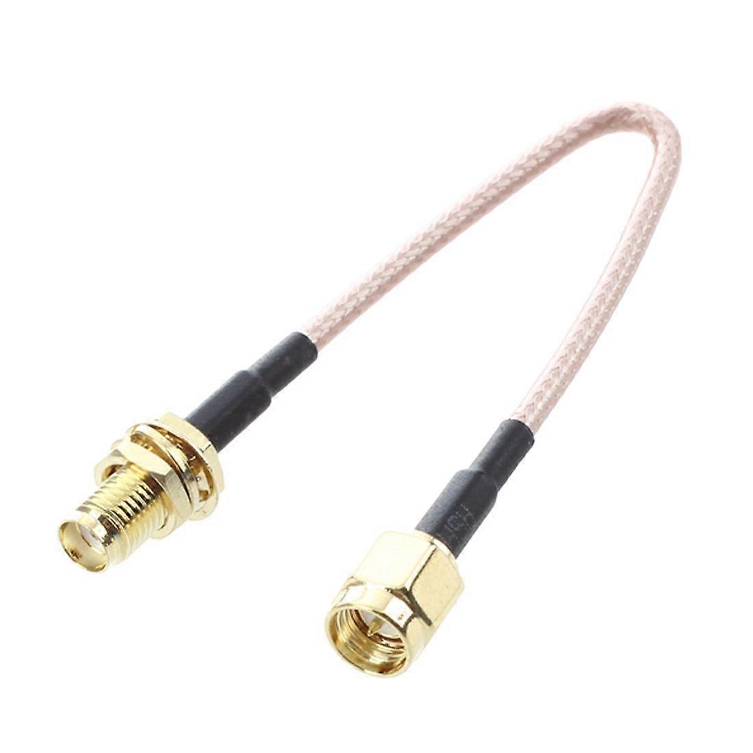SMAメスSMAオスF / Mアンテナ接続ケーブルアダプターブラック+ゴールド