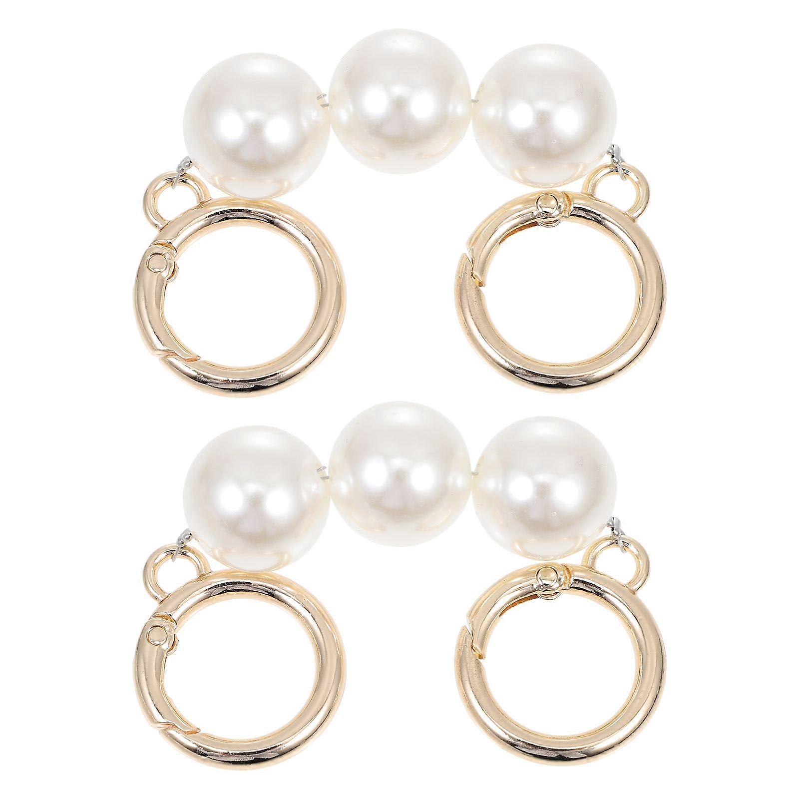 2 Pcs Pearl Bag Extension Chains Delicate Bag Chains DIY Bags Replacement Chain