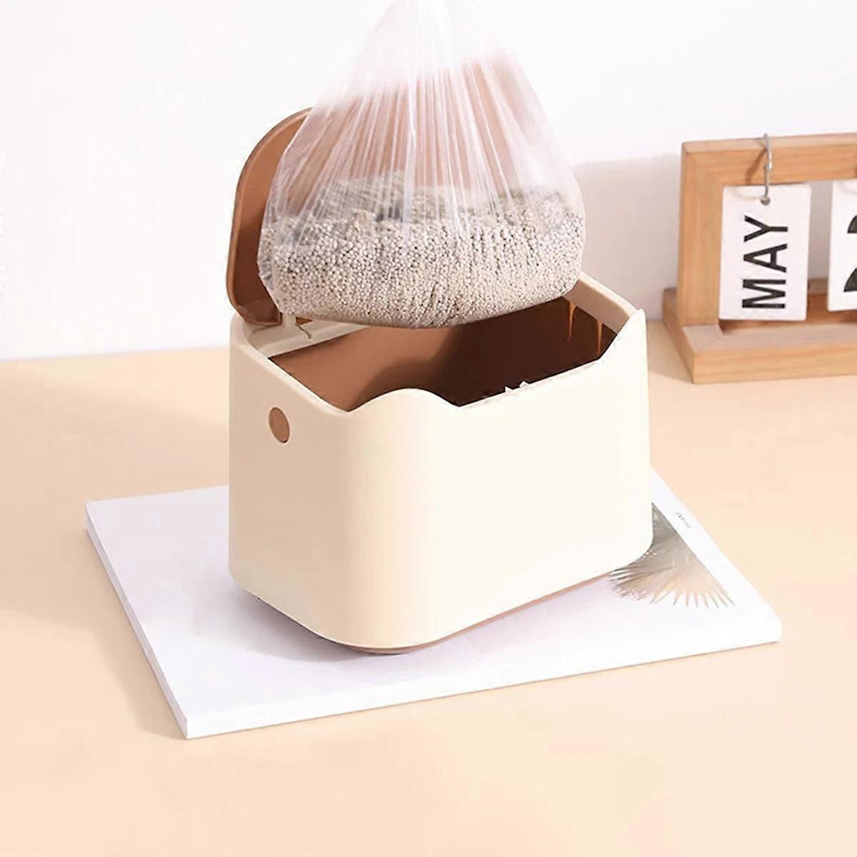 Cat Litter Box, Portable Bedpan, Removable Full-Closed for Cats/Rabbits, Beige