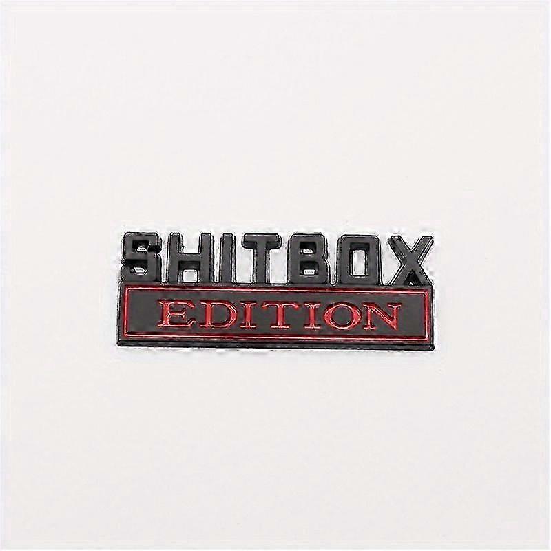 Shitbox Edition Badge, 3D Car Badge Stickers, Cool 3D Mudguard Nameplate Replacement, Compatible With Most Cars, Trucks, And SUVs